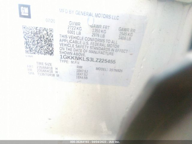 1GKKNKLS3LZ225455 GMC ACADIA SLE