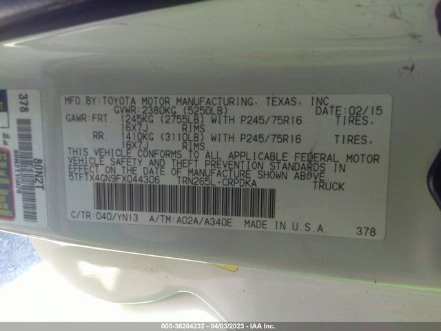 Toyota Tacoma Prerunner 2015 5TFTX4GN9FX044306 Image 10