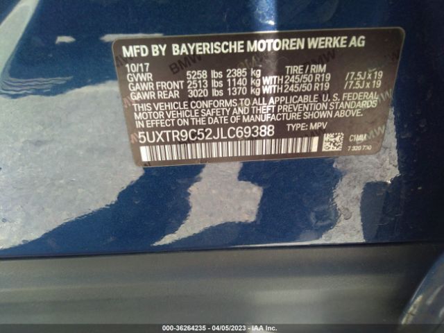5UXTR9C52JLC69388 BMW X3 Xdrive30i