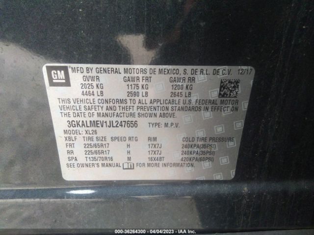 3GKALMEV1JL247656 GMC Terrain Sle