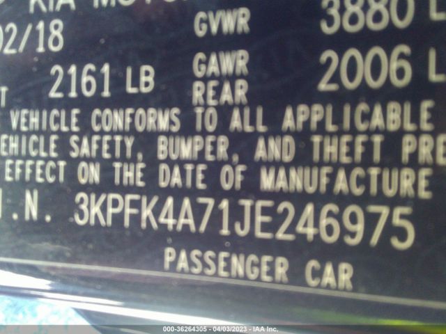 3KPFK4A71JE246975 KIA FORTE LX
