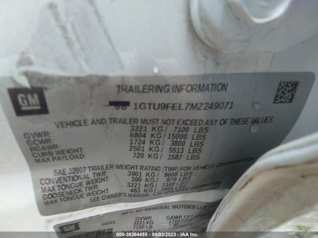 GMC Sierra 1500 Denali 2021 1GTU9FEL7MZ249071 Image 9