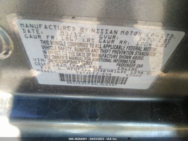 3N1CE2CP3HL368337 Nissan Versa Note Sl