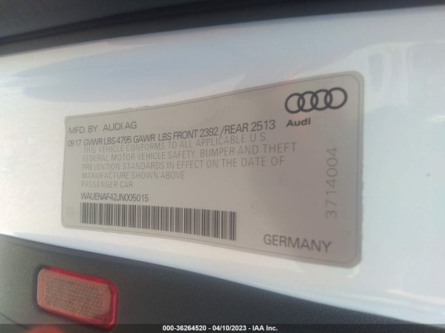 WAUENAF42JN005015 Audi A4 Premium Plus