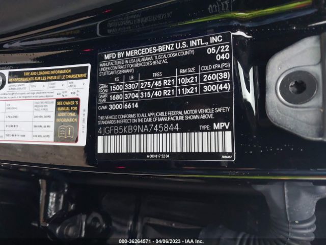 4JGFB5KB9NA745844 Mercedes-Benz Gle Gle 450