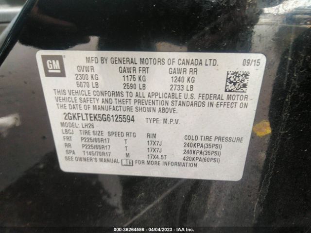 2GKFLTEK5G6125594 GMC Terrain Sle