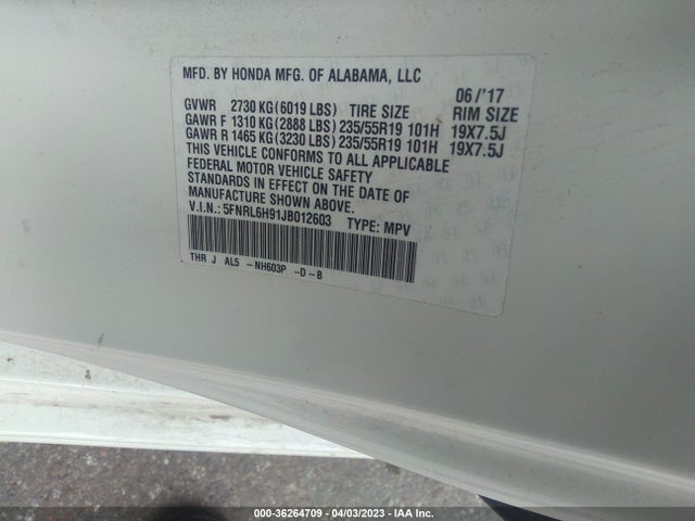 Honda Odyssey Elite 2018 5FNRL6H91JB012603 Image 10