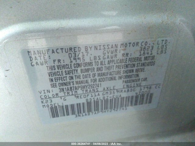 3N1AB7AP9HY292741 Nissan SENTRA S