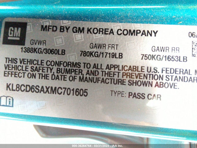 Chevrolet SPARK 1LT 2021 KL8CD6SAXMC701605 Image 9