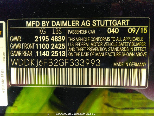 Mercedes-Benz E-class E 400 2016 WDDKJ6FB2GF333993 Image 11