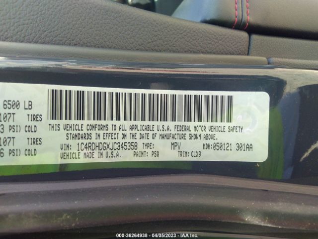 1C4RDHDGXJC345358 Dodge DURANGO GT