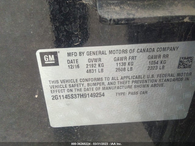 Chevrolet Impala Premier 2017 2G1145S37H9149254 Image 3