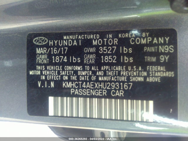 Hyundai Accent Value Edition 2017 KMHCT4AEXHU293167 Image 10