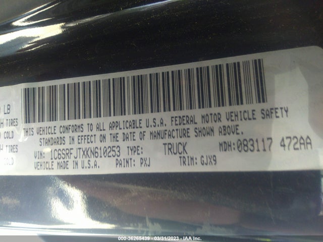 1C6SRFJTXKN610253 RAM 1500 Laramie