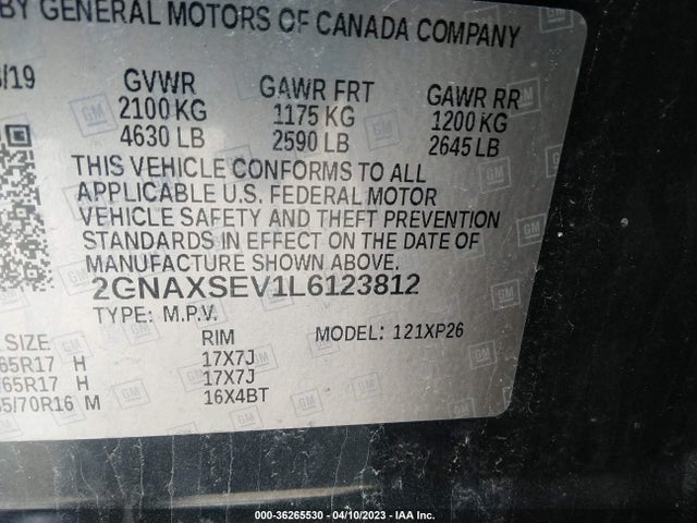 Chevrolet EQUINOX LS 2020 2GNAXSEV1L6123812 Image 10