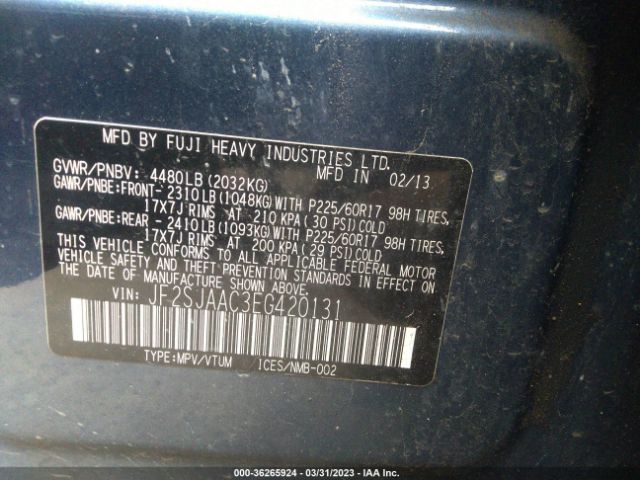 JF2SJAAC3EG420131 Subaru Forester 2.5i