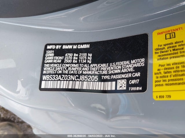 BMW M4 Competition 2022 WBS33AZ03NCJ85205 Image 11