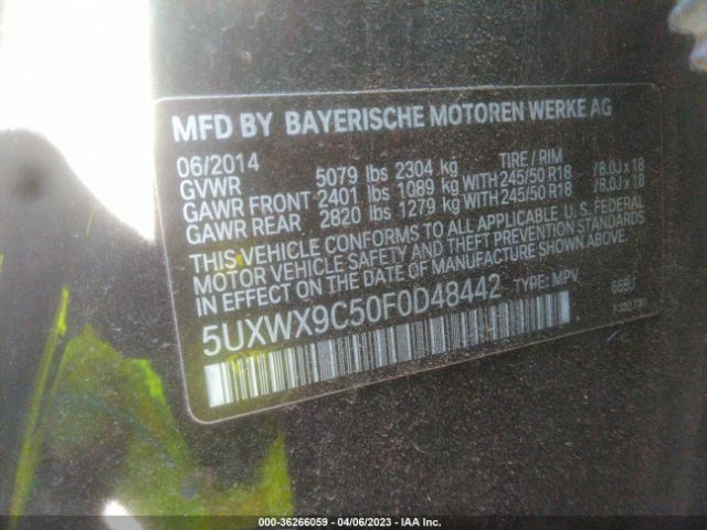 5UXWX9C50F0D48442 BMW X3 Xdrive28i