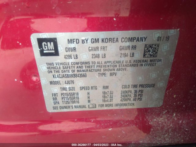 KL4CJASBXKB843560 Buick Encore Preferred