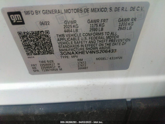 Chevrolet EQUINOX LS 2022 3GNAXHEV4NS206433 Image 9