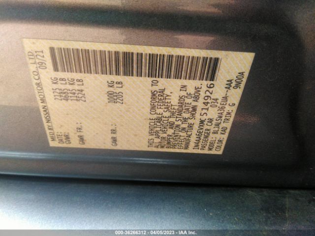 1N4AA6EVXMC514926 Nissan Maxima Sr