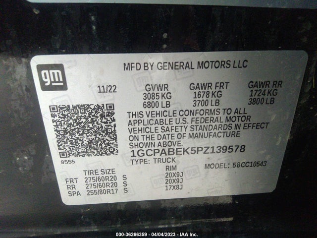 Chevrolet Silverado 1500 Custom 2023 1GCPABEK5PZ139578 Image 9