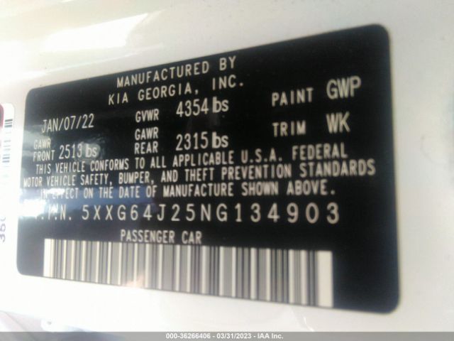 5XXG64J25NG134903 KIA K5 Gt-line