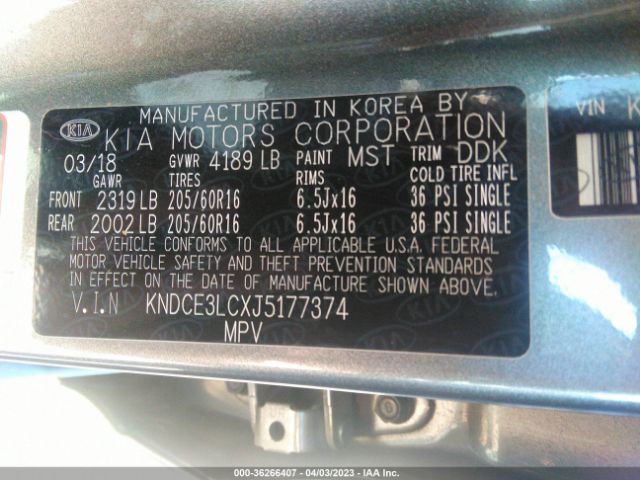 KNDCE3LCXJ5177374 KIA NIRO EX