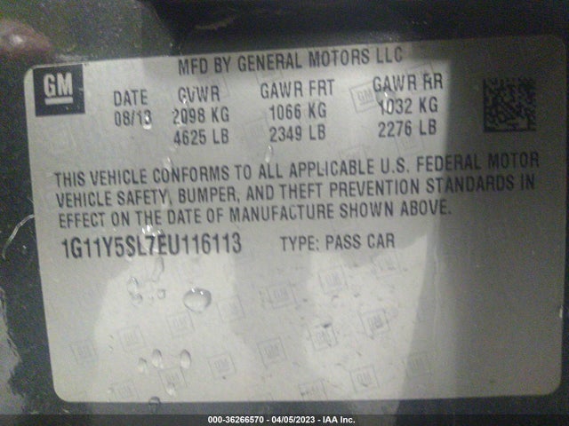 Chevrolet IMPALA LS 2014 1G11Y5SL7EU116113 Image 9