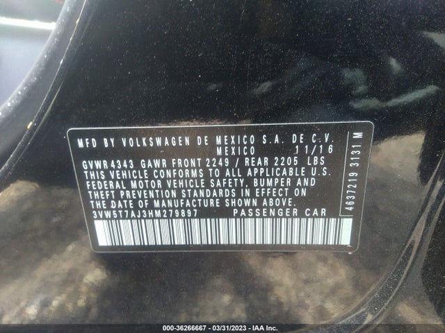 3VW5T7AJ3HM279897 Volkswagen JETTA GLI