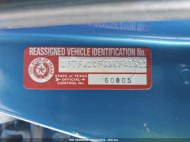 2013 FORD F-150 XL/XLT/FX2/LARIAT VIN: 1FTFW1CF6DKF41613