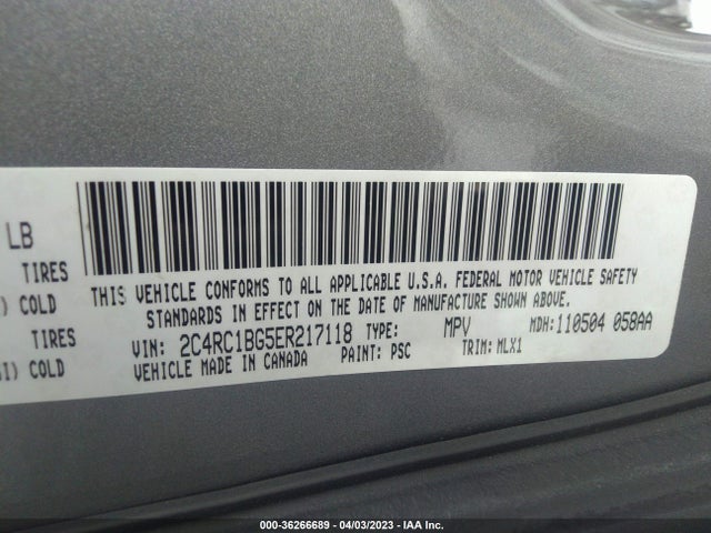 2C4RC1BG5ER217118 Chrysler Town & Country Touring