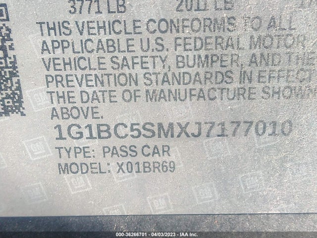 Chevrolet CRUZE LS 2018 1G1BC5SMXJ7177010 Image 11