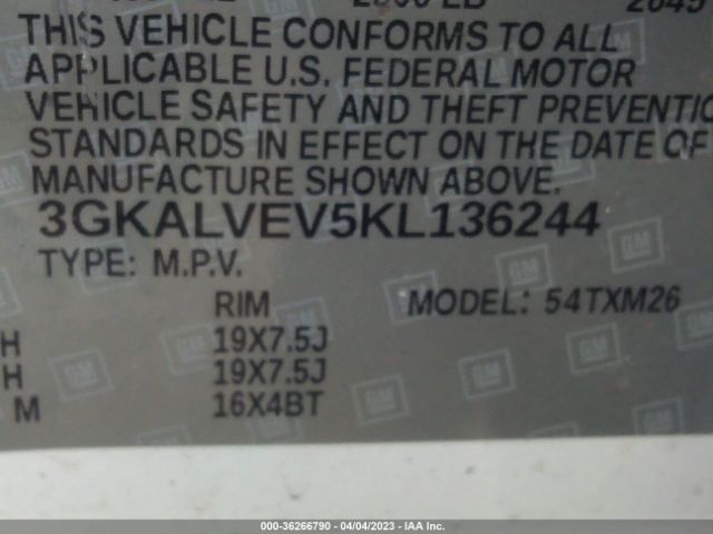 3GKALVEV5KL136244 GMC Terrain Slt