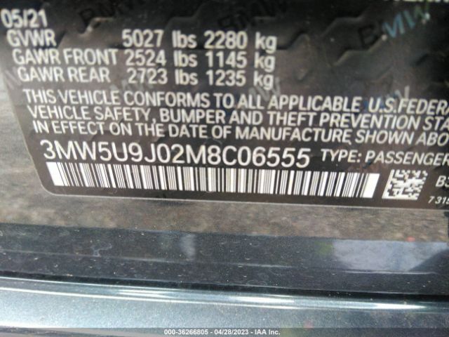 3MW5U9J02M8C06555 BMW 3 Series M340i Xdrive