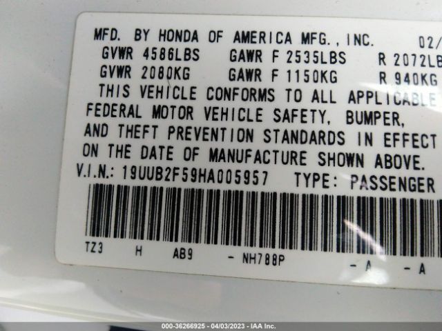19UUB2F59HA005957 Acura Tlx V6 W/technology Pkg