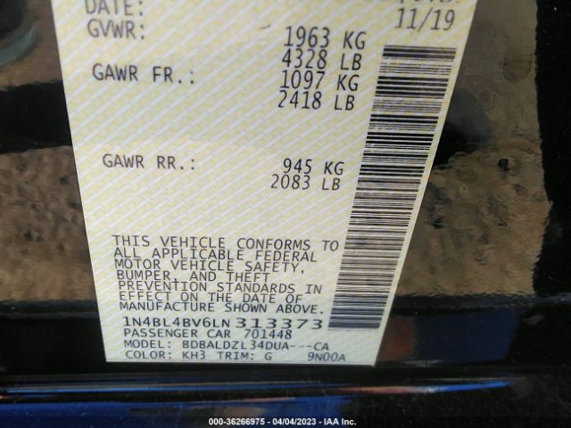 1N4BL4BV6LN313373 Nissan Altima 2.5 S