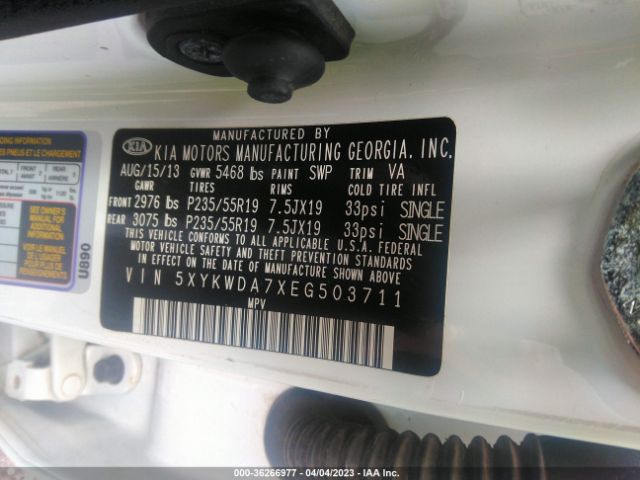 5XYKWDA7XEG503711 KIA Sorento Sx Limited
