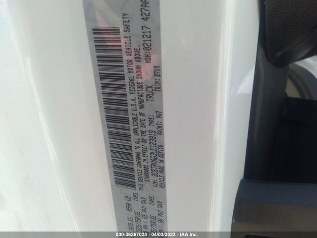 2020 RAM PROMASTER CARGO VAN VIN: 3C6TRVAG3LE123919