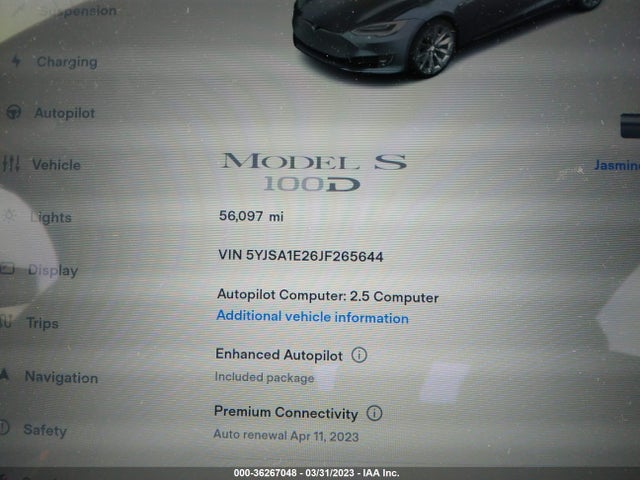 Tesla Model S 75d/100d/p100d 2018 5YJSA1E26JF265644 Image 8