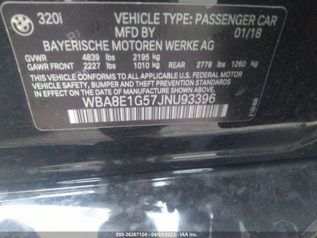 WBA8E1G57JNU93396 BMW 3 Series 320i