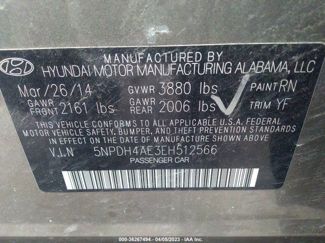 Hyundai ELANTRA SE 2014 5NPDH4AE3EH512566 Image 10