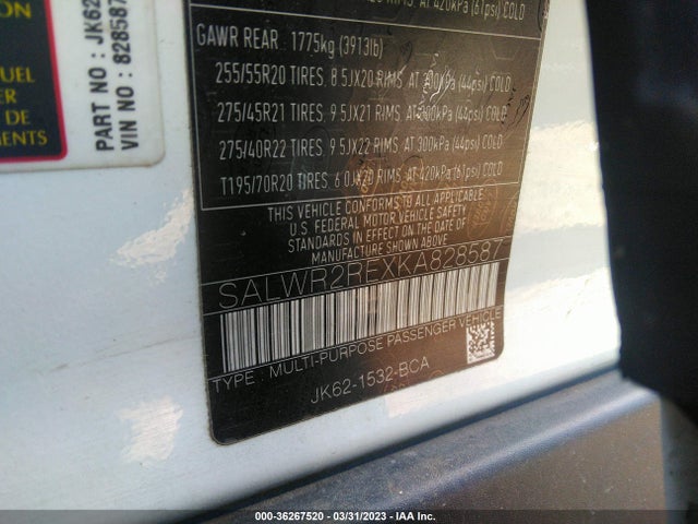 2019 Land Rover Range Rover Sport, VIN: SALWR2REXKA828587
