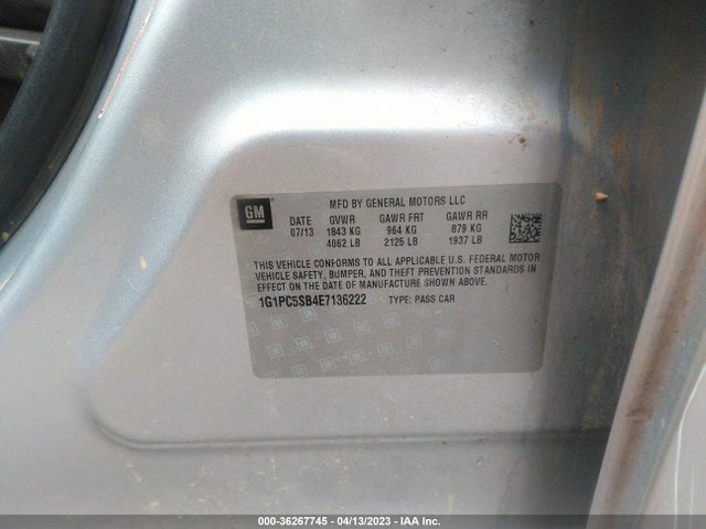 Chevrolet Cruze 1lt 2014 1G1PC5SB4E7136222 Image 9
