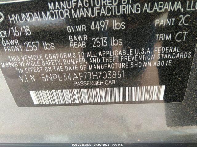5NPE34AF7JH703851 Hyundai Sonata Sport+