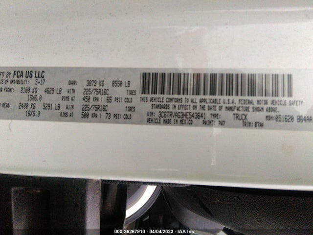 RAM Promaster Cargo Van 2017 3C6TRVAG3HE543641 Image 10