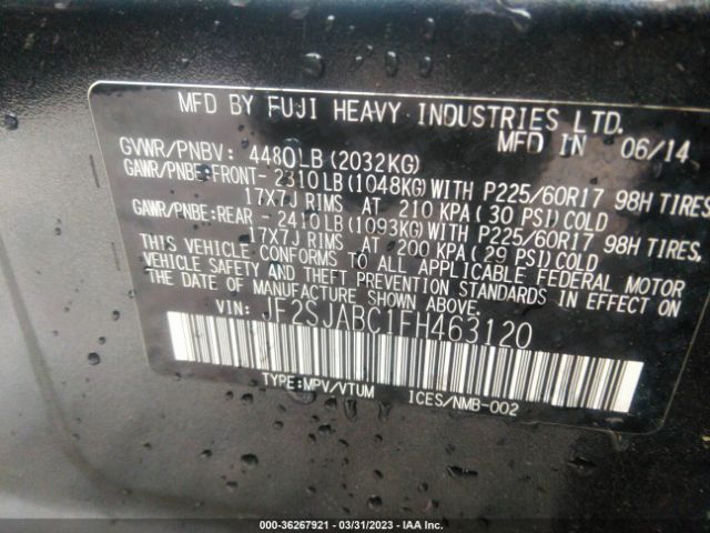 JF2SJABC1FH463120 Subaru Forester 2.5i