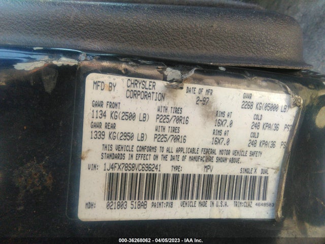 1997 JEEP GRAND CHEROKEE LIMITED VIN: 1J4FX78S8VC696241