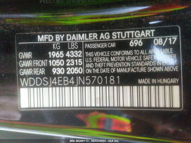 Mercedes-Benz Cla Cla 250 2018 WDDSJ4EB4JN570181 Image 10