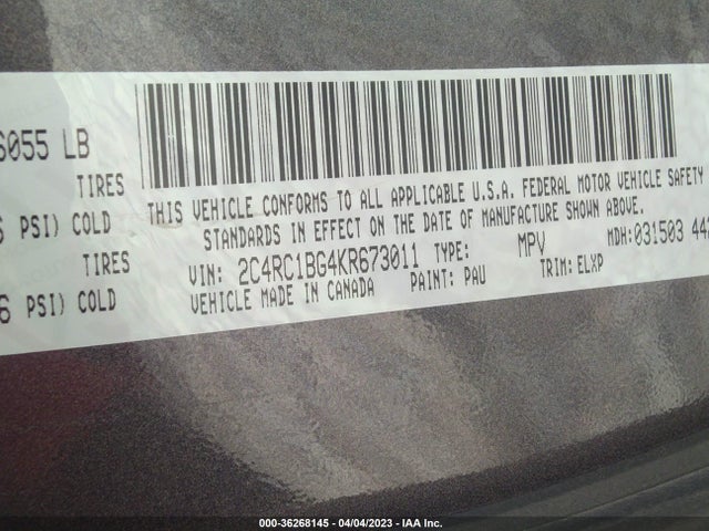 2C4RC1BG4KR673011 Chrysler Pacifica Touring L